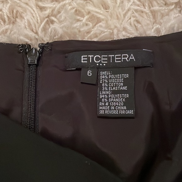 Etcetera Black Skirt, size 6, lined, gold zipper details on sides. Like NEW! - Picture 7 of 8